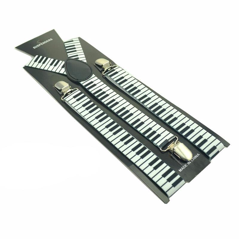 Piano Key Board Clip-On Suspender