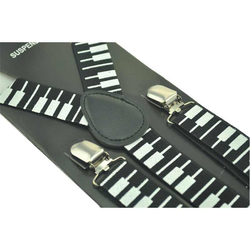 Piano Key Board Clip-On Suspender