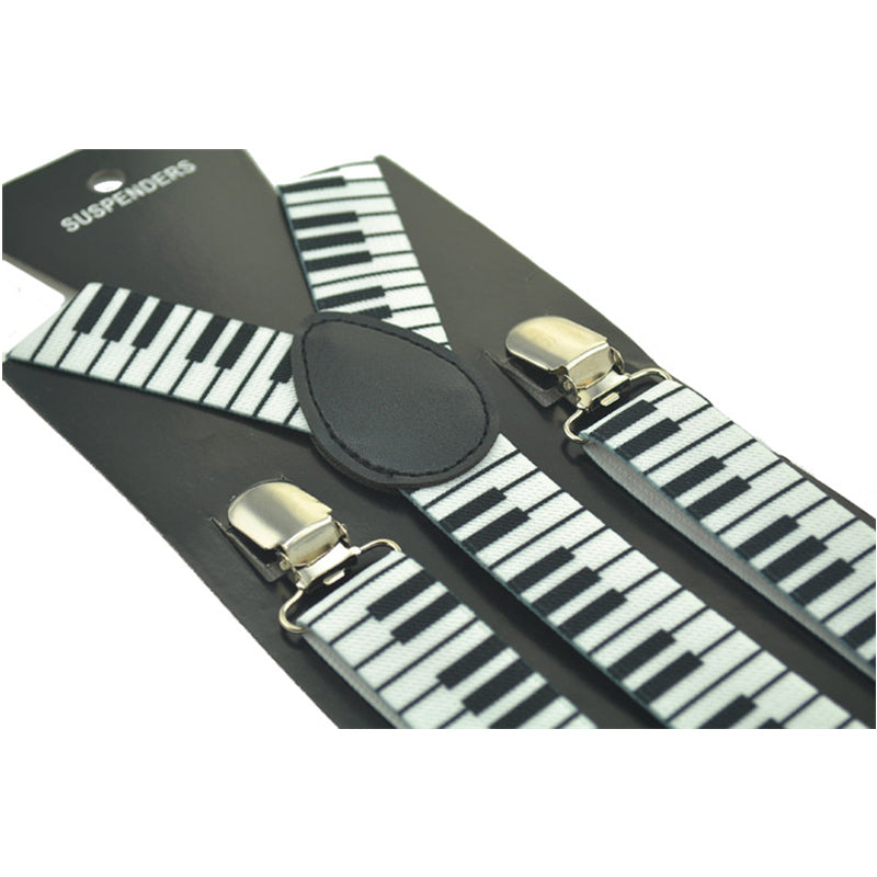 Piano Key Board Clip-On Suspender
