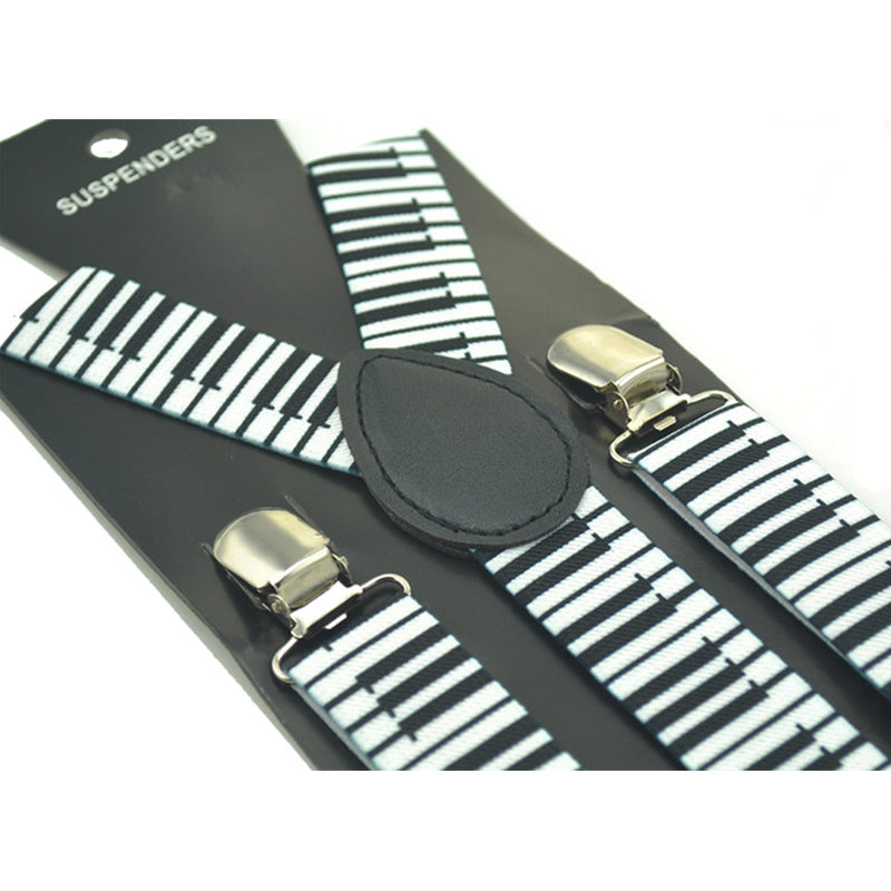 Piano Key Board Clip-On Suspender