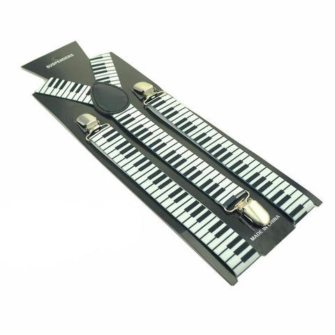 Piano Key Board Clip-On Suspender