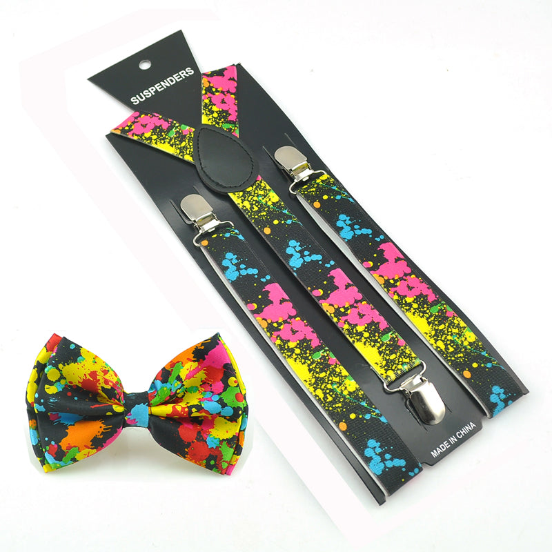 Bomb Painting Unique Suspender & Bowtie