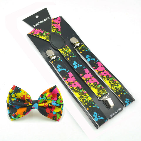 Bomb Painting Unique Suspender & Bowtie