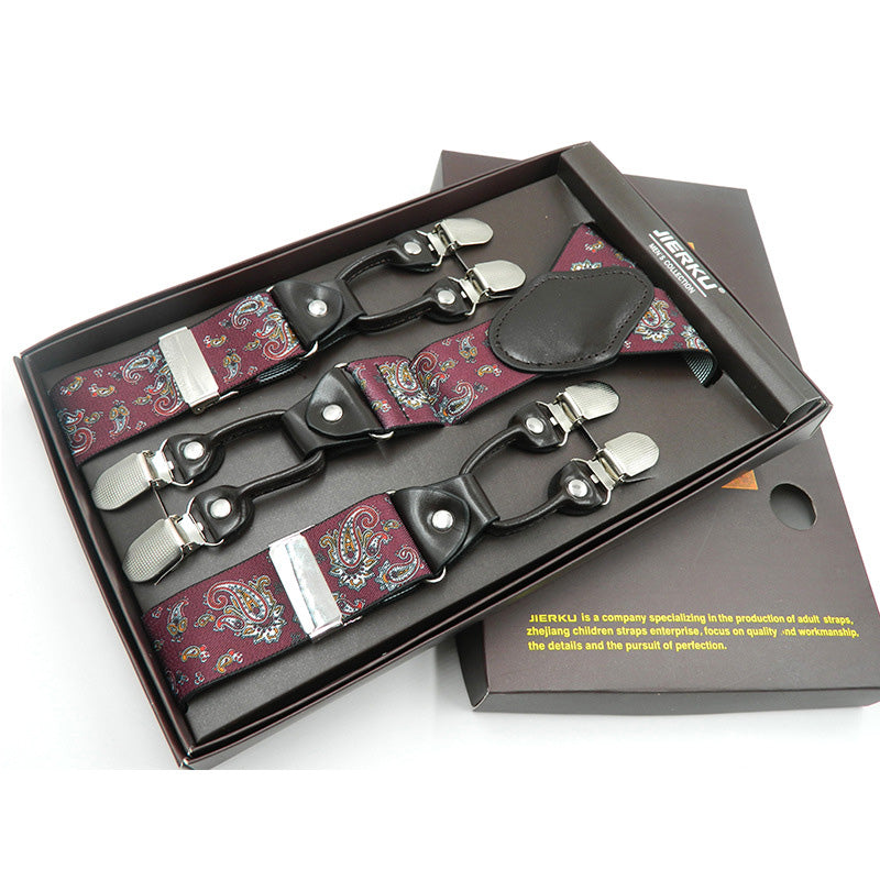 Elegant 6 Clips Party Suspenders