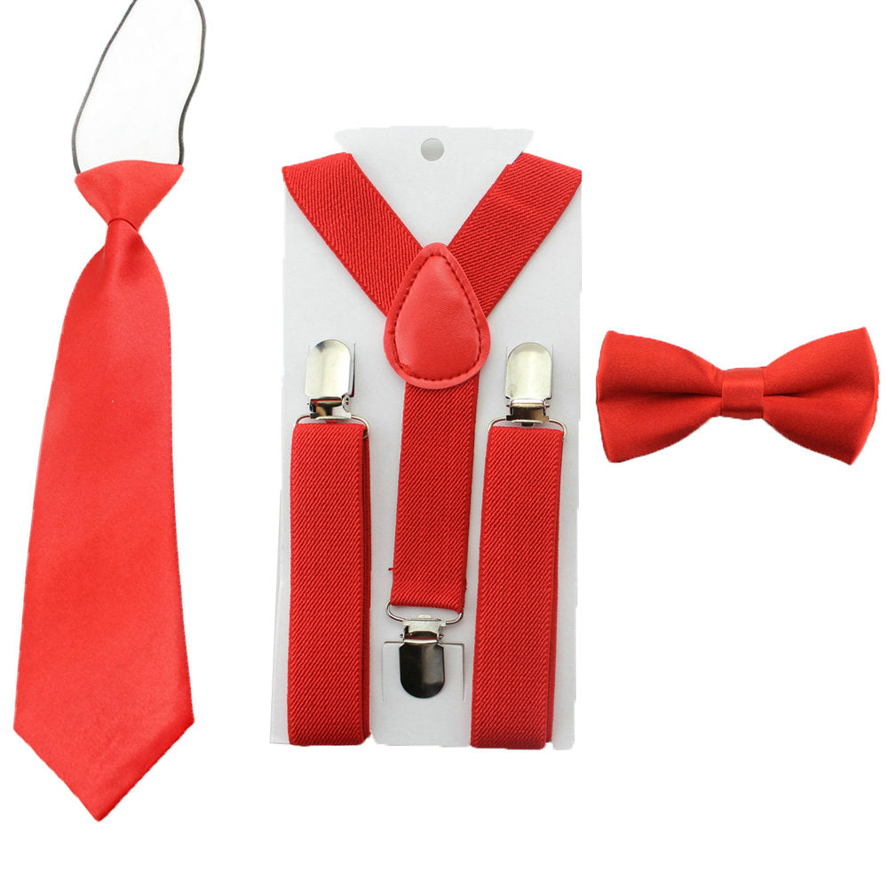 Casual Suspender Bowtie & Necktie Set