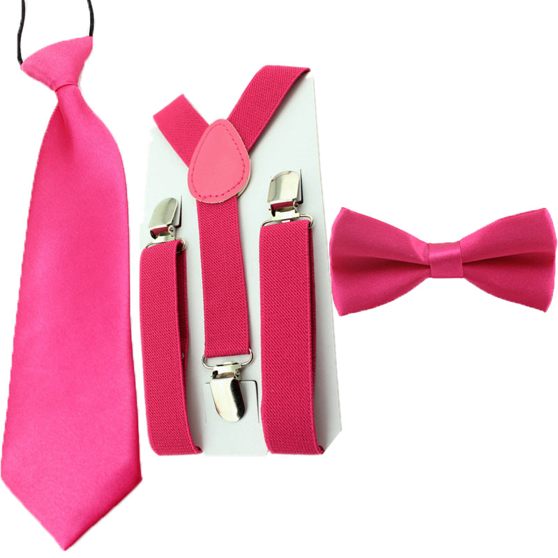 Casual Suspender Bowtie & Necktie Set
