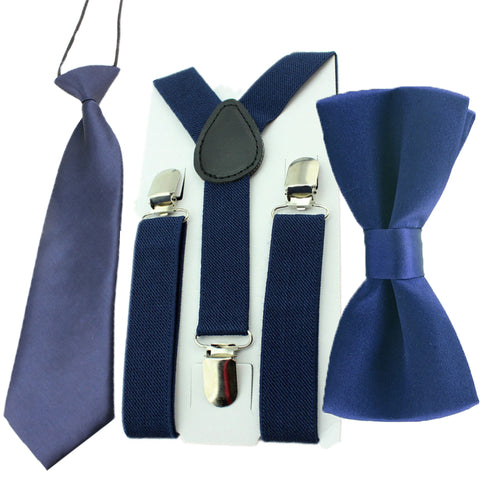Casual Suspender Bowtie & Necktie Set
