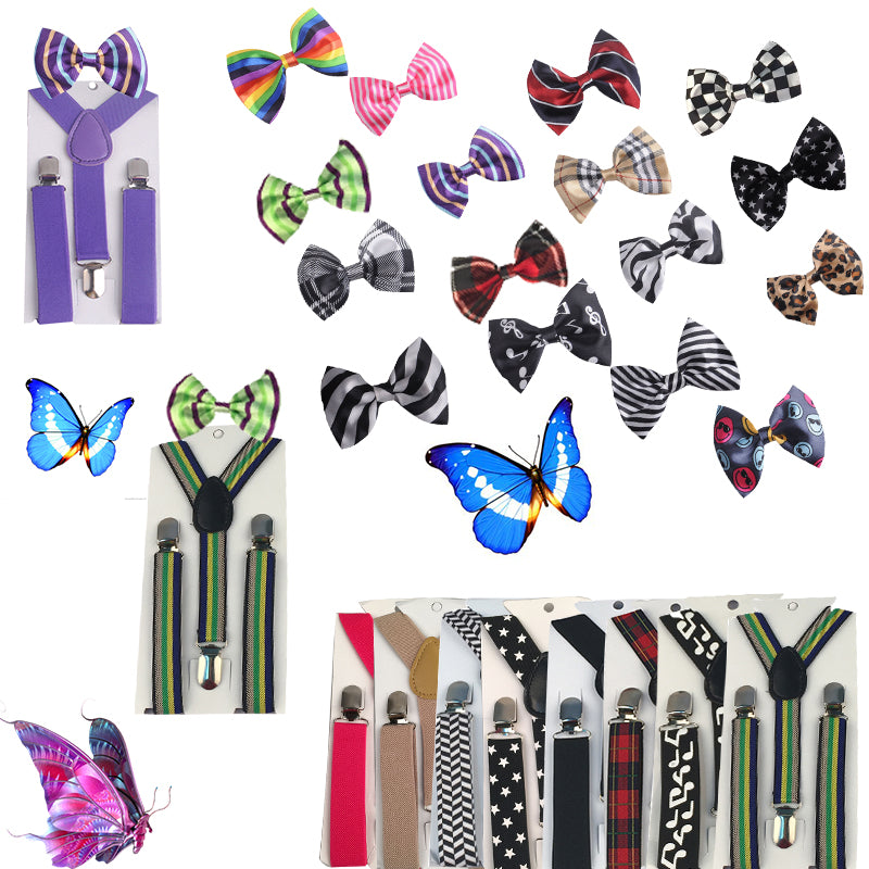 Novelty Matchy Bowtie & Suspender Set