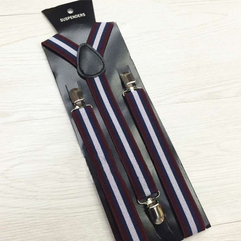Men's Suits Elastic Striped Suspenders