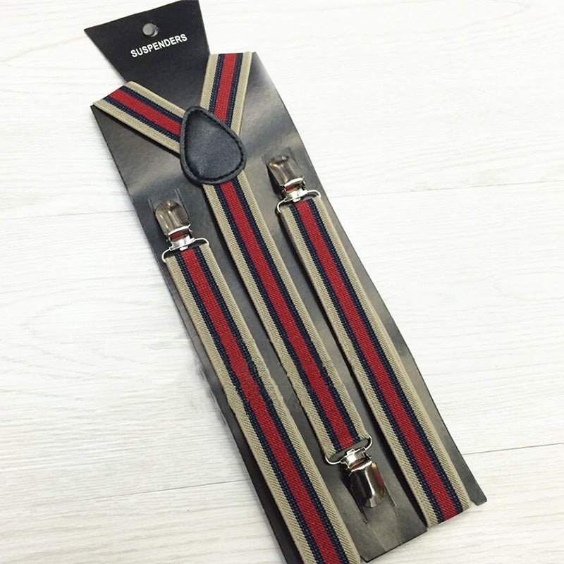 Men's Suits Elastic Striped Suspenders