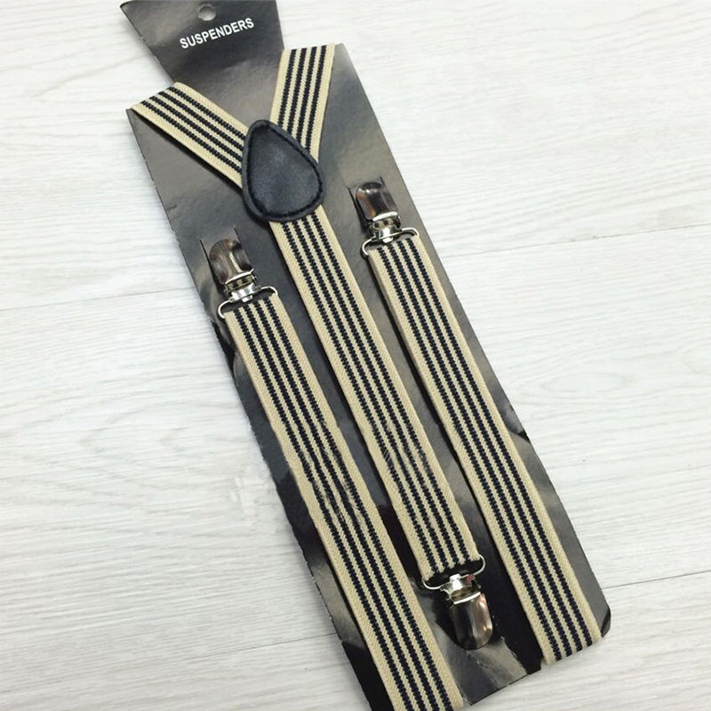 Men's Suits Elastic Striped Suspenders
