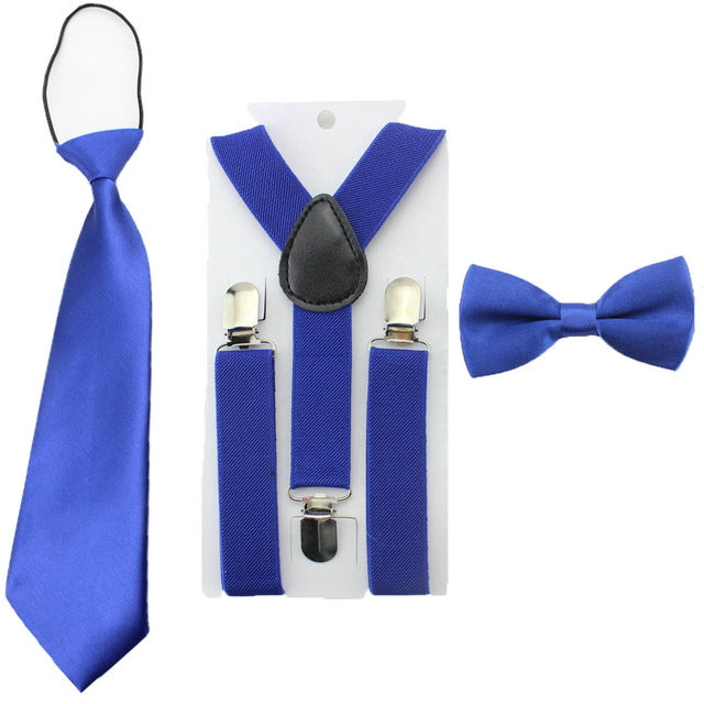 Casual Suspender Bowtie & Necktie Set