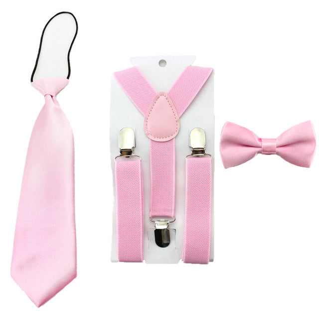 Casual Suspender Bowtie & Necktie Set