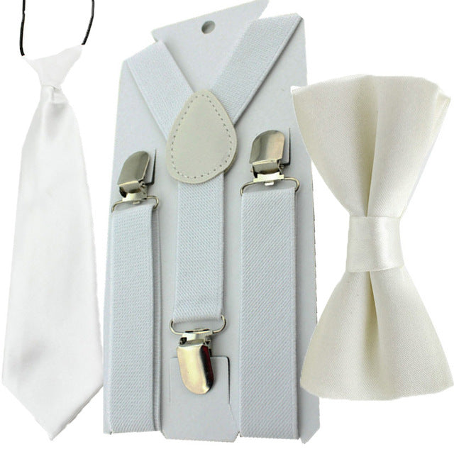 Casual Suspender Bowtie & Necktie Set