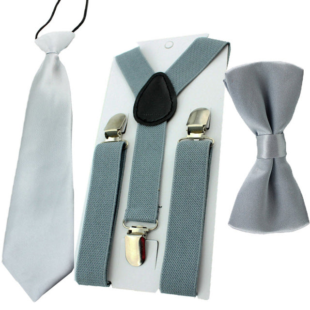 Casual Suspender Bowtie & Necktie Set