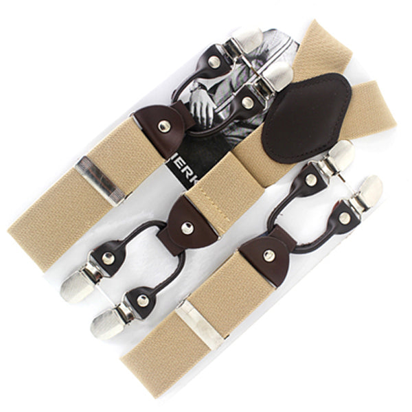 Classic Print 6 Clip Casual Suspenders