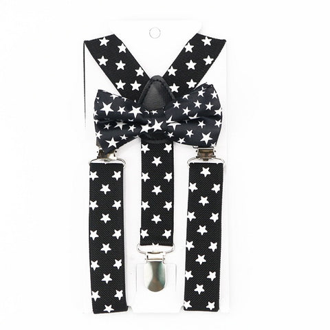 Star Print Party Suspender & Bowtie