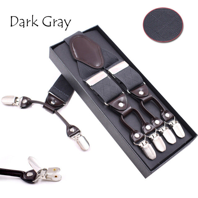 Elegant 6 Clips Party Suspenders