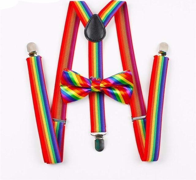 Rainbow Suspender & Bowtie Set