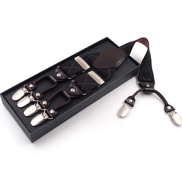 Elegant 6 Clips Party Suspenders