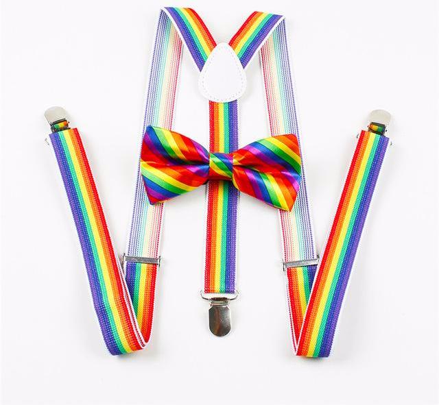Rainbow Suspender & Bowtie Set