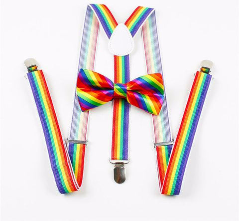 Rainbow Suspender & Bowtie Set