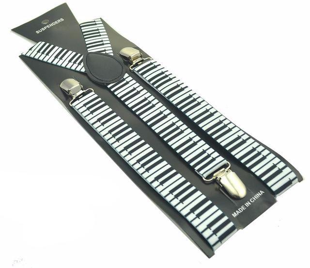 Piano Key Board Clip-On Suspender