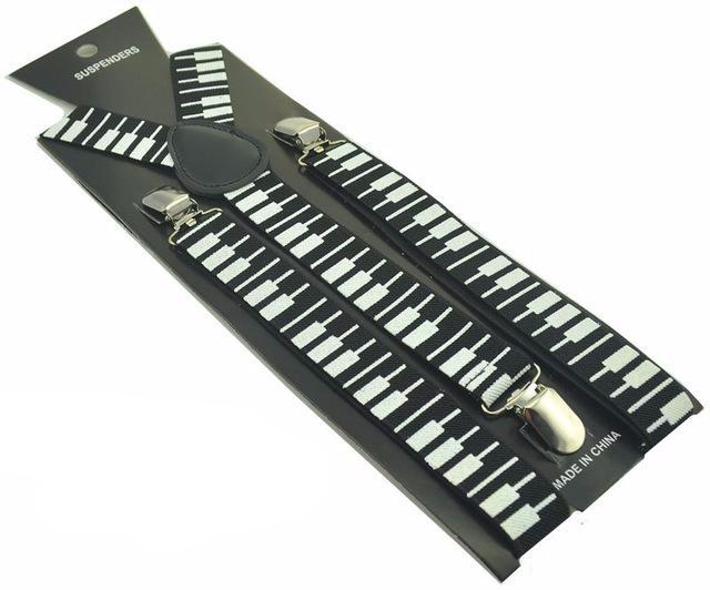 Piano Key Board Clip-On Suspender