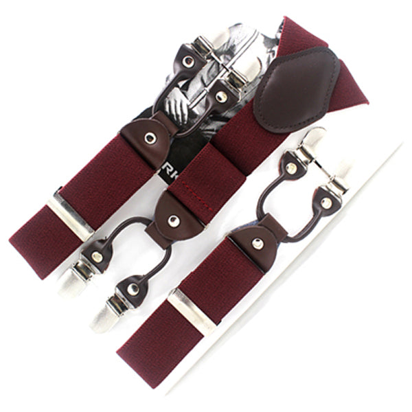 Classic Print 6 Clip Casual Suspenders