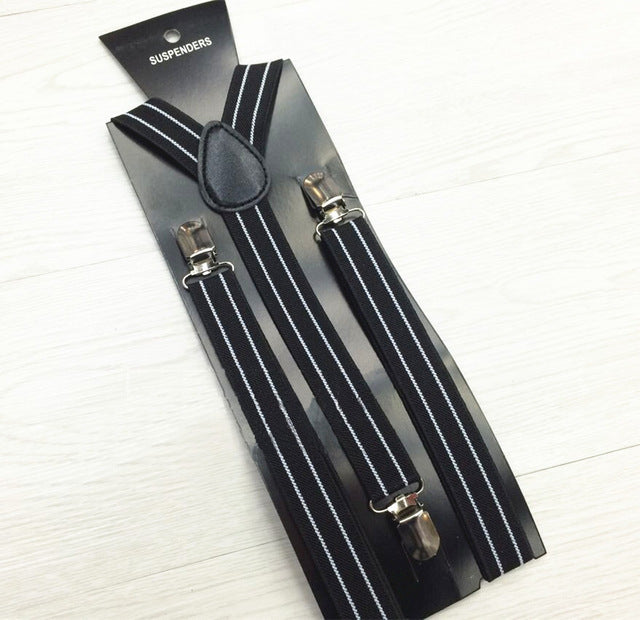 Men's Suits Elastic Striped Suspenders