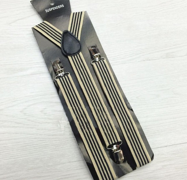 Men's Suits Elastic Striped Suspenders