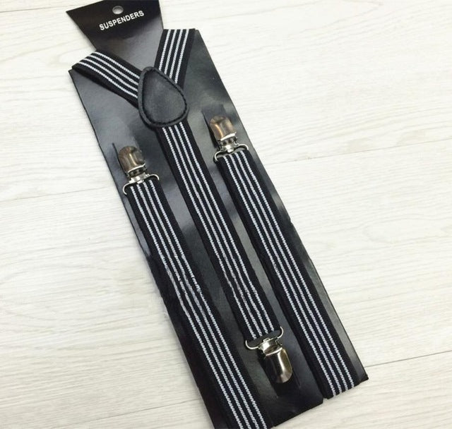 Men's Suits Elastic Striped Suspenders
