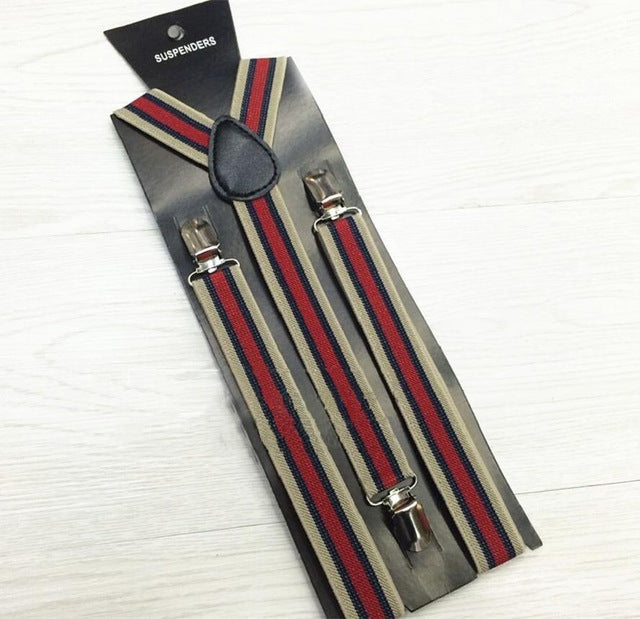 Men's Suits Elastic Striped Suspenders