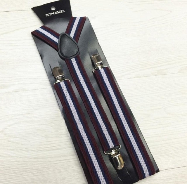 Men's Suits Elastic Striped Suspenders